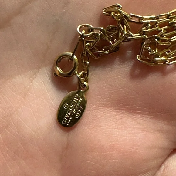 Vintage Givenchy 1977 Pendant Necklace Double G Gold/Black Choker Necklace - Picture 6 of 8